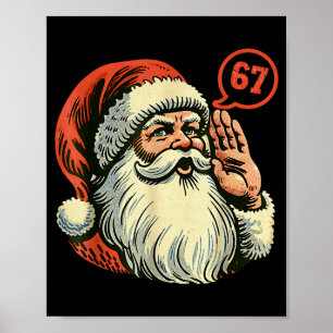Affiche 67 Noël Drôle Six Sept Mème Brainrot Père Noël C