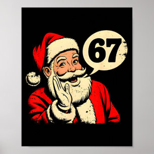 Affiche 67 Noël Drôle Six Sept Mème Brainrot Père Noël C
