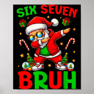 Affiche 67 Noël Drôle Six Sept Mème Brainrot Père Noël K