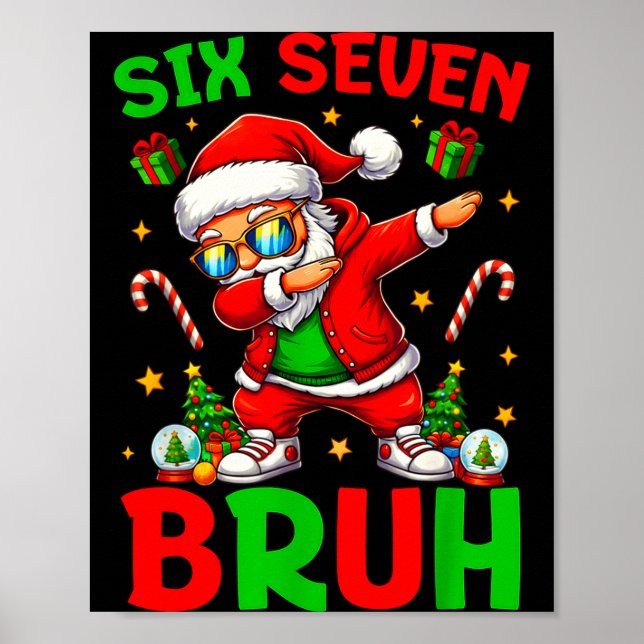 Affiche 67 Noël Drôle Six Sept Mème Brainrot Père Noël K (Devant)