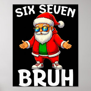 Affiche 67 Noël Drôle Six Sept Mème Brainrot Père Noël K