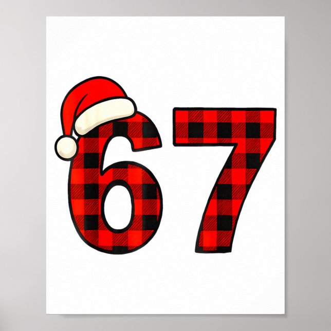 Affiche 67 Noël Drôle Six Sept Mème Plaid Brainrot S (Devant)