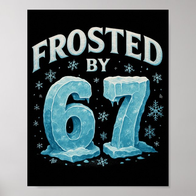 Affiche 67 Noël Glace Givre Froid 6 7 Mème Internet Xmas (Devant)