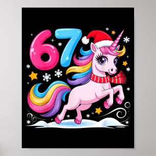 Affiche 67 Noël Licorne Mignonne Six Sept Mème 6 7 Chris