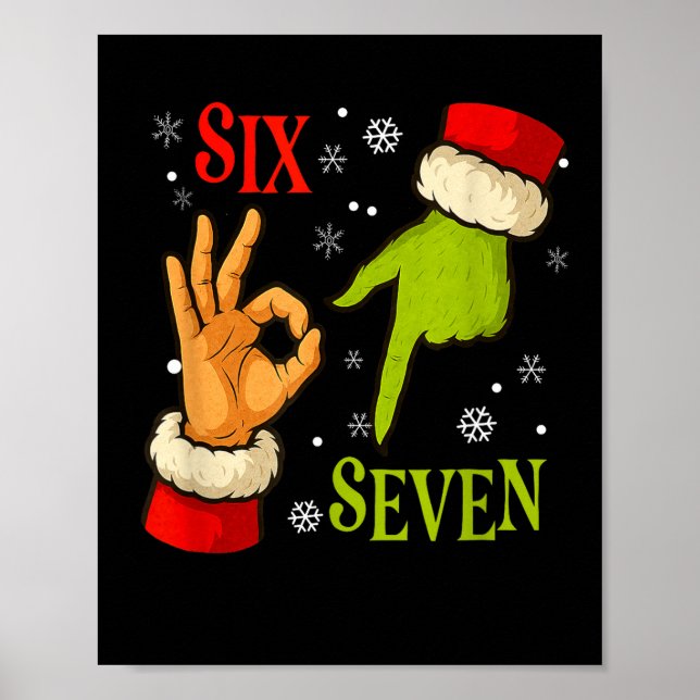 Affiche 67 Noël Père Noël Vert 6 7 Mème Internet X (Devant)