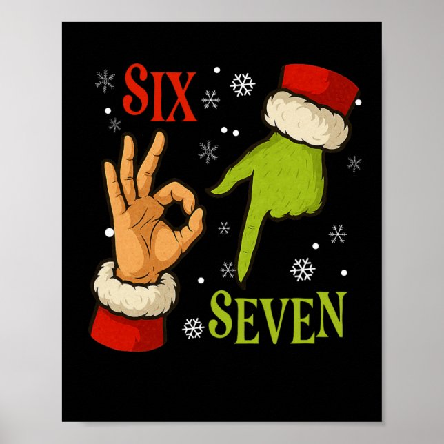 Affiche 67 Noël Père Noël Vert 6 7 Mème Internet X (Devant)
