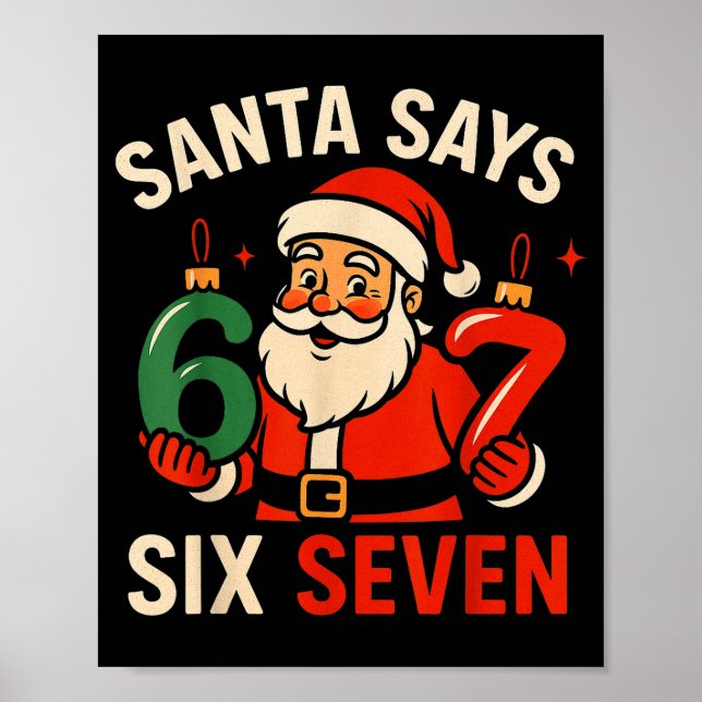 Affiche 67 Noël Santa Six Sept 6 7 Meme Garçon Filles Ki (Devant)