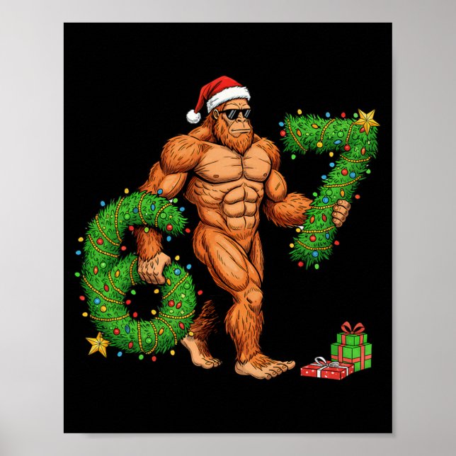 Affiche 67 Noël Sasquatch Mème drôle 67 Noël Hommes (Devant)