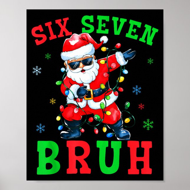 Affiche 67 Noël Six Sept Bruh Meme Santa Dabbing Noël (Devant)
