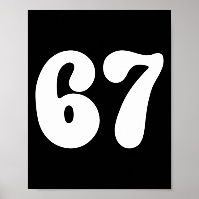 Affiche 67 Numéro Six Sept Drôle Mème Argot Adolescents En (Devant)
