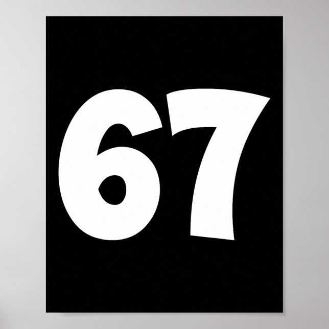 Affiche 67 Numéro Soixante-sept Drôle Mème École Adolescen (Devant)