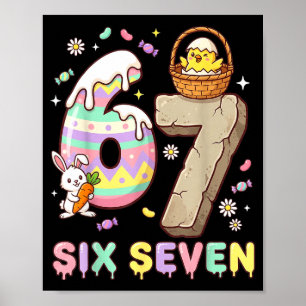 Affiche 67 Pâques Six Sept Lapin Poussin Œuf de Pâques Drô