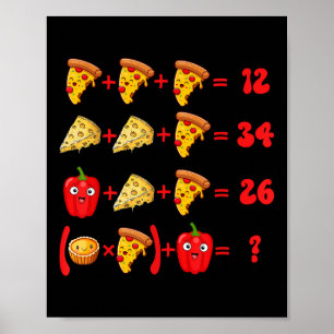 Affiche 67 Pizza Meme énigme de logique mathématique