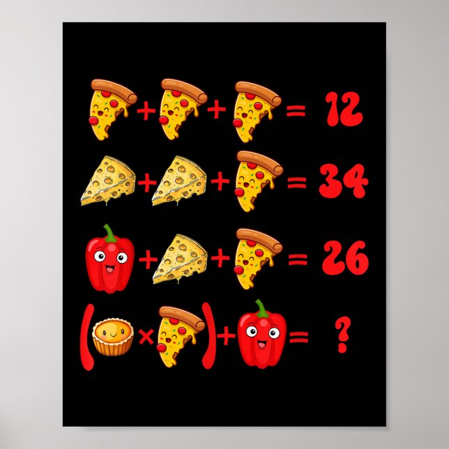 Affiche 67 Pizza Meme énigme de logique mathématique  (Devant)