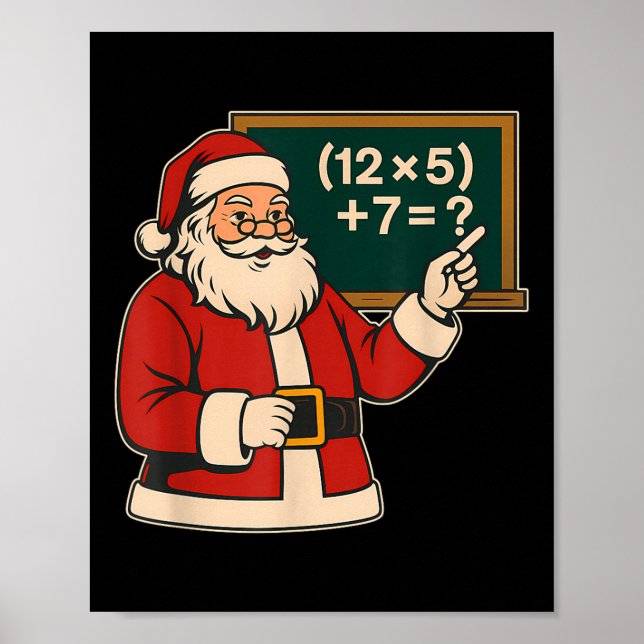 Affiche 67 Prof de Noël Santa Six Sept Mème Brainrot (Devant)