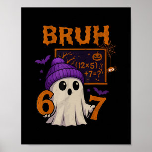 Affiche 67 Prof Ghost Halloween Six Seven Meme Équation Ma