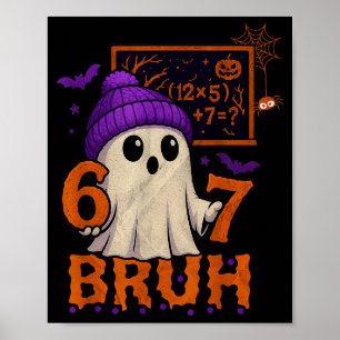 Affiche 67 Professeur Halloween Fantôme Six Sept Mème Équa