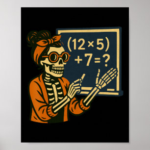 Affiche 67 Professeur Halloween Squelette Six Sept Mème Ce