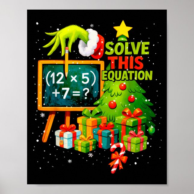 Affiche 67 Professeur Vert Noël Six Sept Mème Brainrot (Devant)
