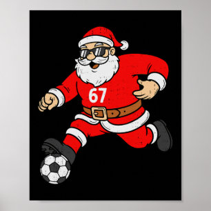 Affiche 67 Santa Foot Six Sept Mème Noël Sport Hommes