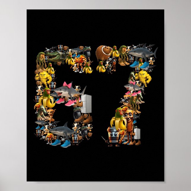 Affiche 67 Six Sept Mème Anniversaire Viral Italien Brainr (Devant)