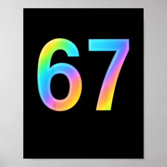 Affiche 67 Six Seven 6 7 Conception de Mème Drôle 6 7 1  (Devant)