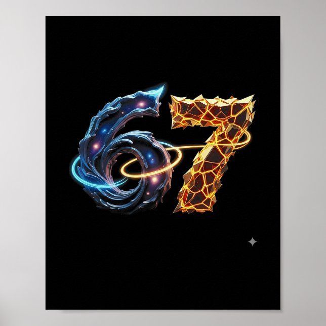 Affiche 67 Six Seven 6 7 Conception de Mème Drôle 6 7 4  (Devant)