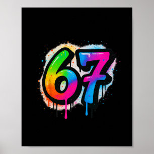 Affiche 67 Six Seven 6 7 Création de Meme Drôle 6 7 3
