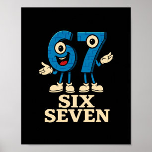 Affiche 67 Six Seven 6-7 - Drôle de Brainrot Italien Enfan