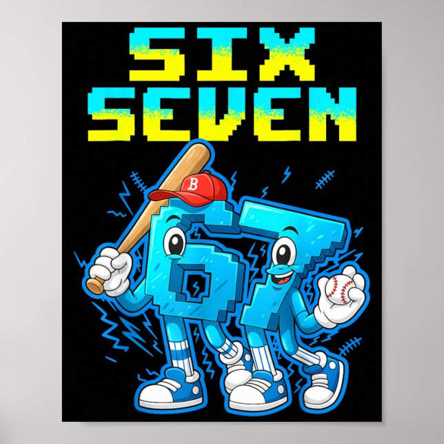 Affiche 67 Six Seven 6-7 - Funny Italian Brainrot Kids Bas (Devant)