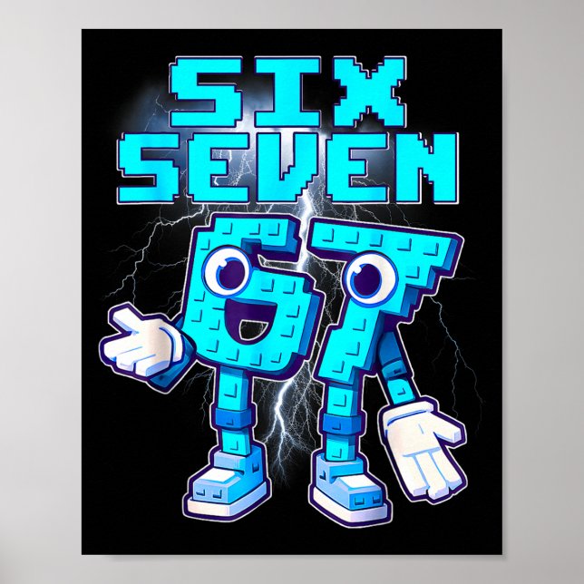Affiche 67 Six Seven 6-7 Funny Italian Brainrot Meme Kids  (Devant)