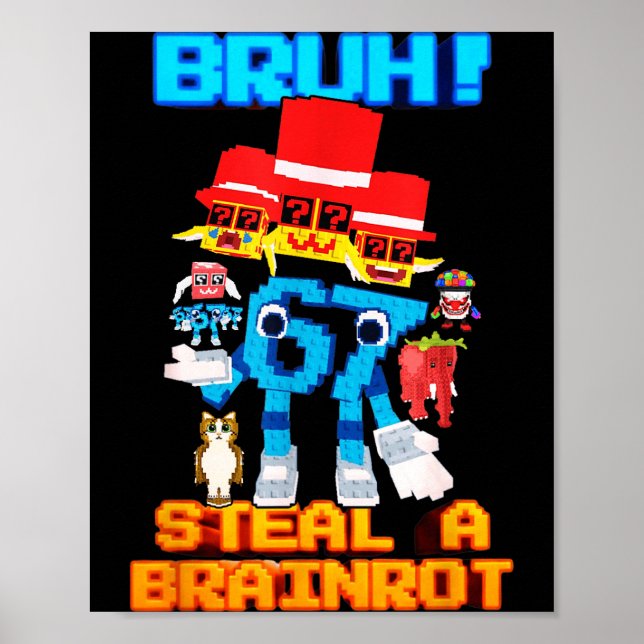 Affiche 67 Six Seven 6-7 - Funny Steal Brainrot Kids Gamin (Devant)