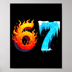 Affiche 67 Six Seven 6-7 Glace Flamboyante Drôle Enfants A