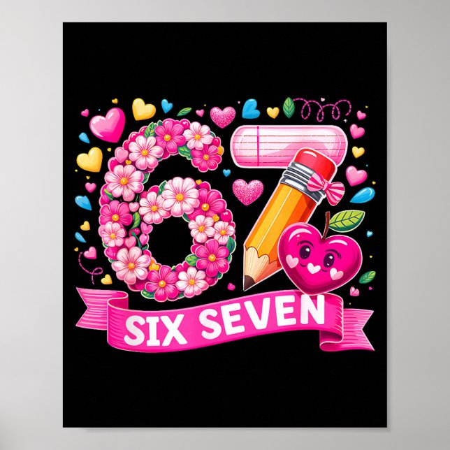 Affiche 67 Six Seven 6 7 Mème Conception d'enseignant de l (Devant)