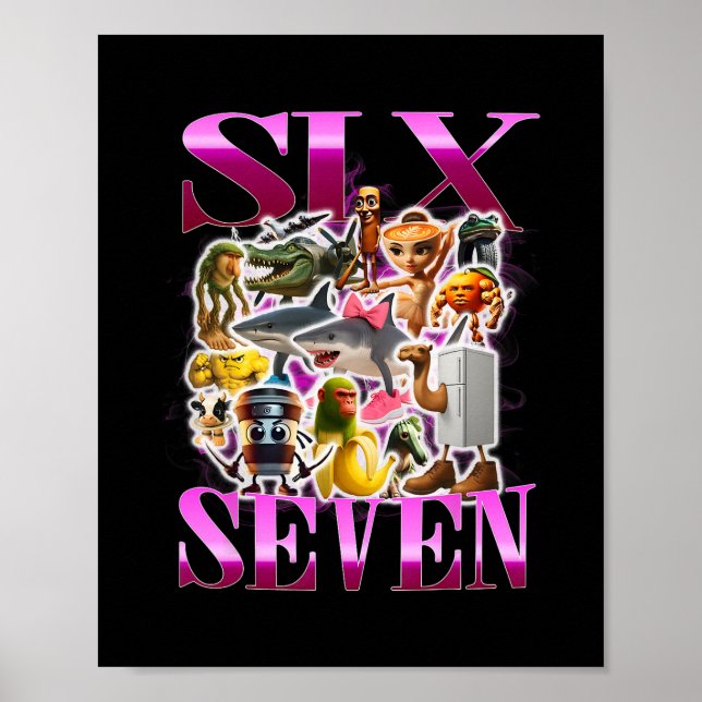 Affiche 67 Six Seven Anniversaire Mème Viral Italien Brain (Devant)
