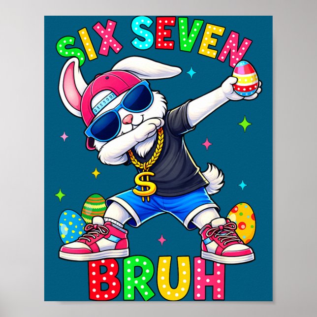 Affiche 67 Six Seven Bruh Lapin Dabant Avec Des Lunettes D (Devant)