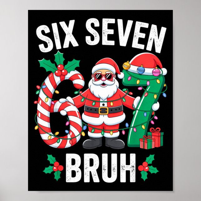 Affiche 67 Six Seven Burh Noël 6 7 Mème Pyjama Gen A (Devant)