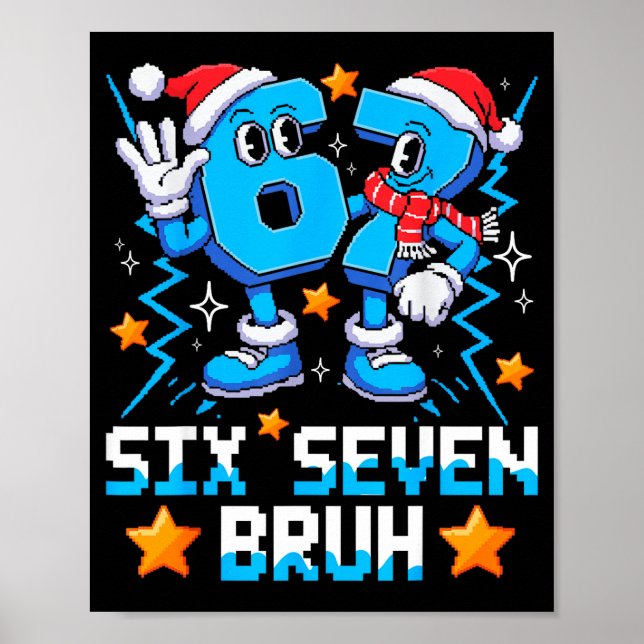 Affiche 67 Six Seven Christmas Bruh Funny Italian Brainrot (Devant)