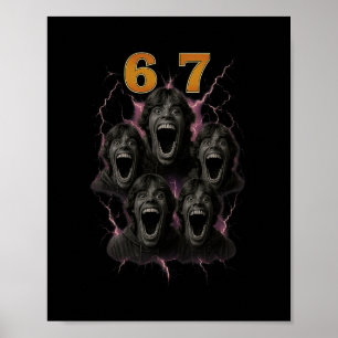 Affiche 67 Six Seven Contrefaçon 6 7 Conception de Mème Dr