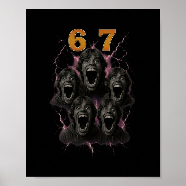 Affiche 67 Six Seven Contrefaçon 6 7 Conception de Mème Dr (Devant)