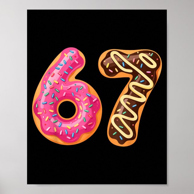 Affiche 67 Six Seven Donut Meme Funny Sweet Sprinkles  (Devant)
