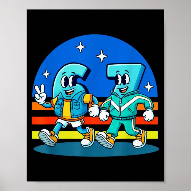 Affiche 67 Six Seven Drôle Mème Conception Amusante Enfant (Devant)