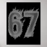 67 Six Seven Flammes Sombres Coloré Cool Drôle 6 7