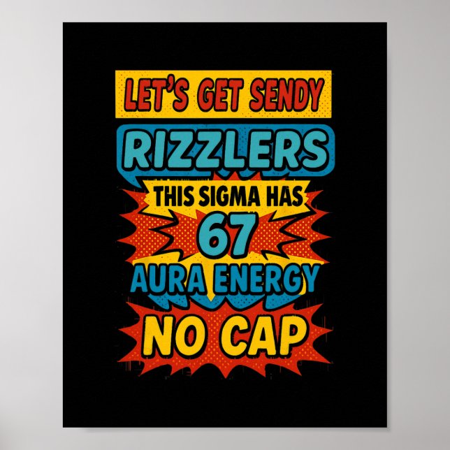 Affiche 67 Six Seven Get Sendy Meme Design Funny 6 7 Sigma (Devant)