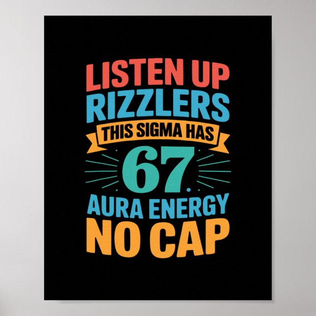Affiche 67 Six Seven Get Sendy Meme Design Funny 6 7 Sigma (Devant)