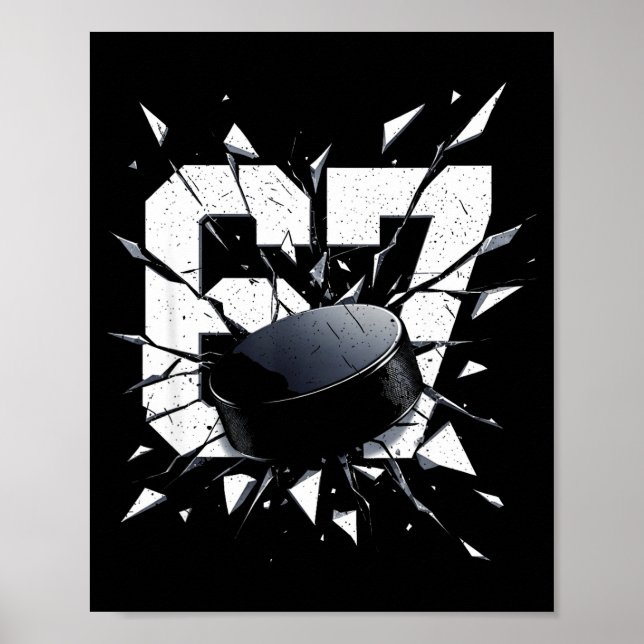 Affiche 67 Six Seven Hockey Gen Alpha Brainrot Meme  (Devant)