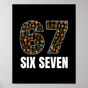 Affiche 67 Six Seven Italian Brainrot Gen Alpha Argot Meme