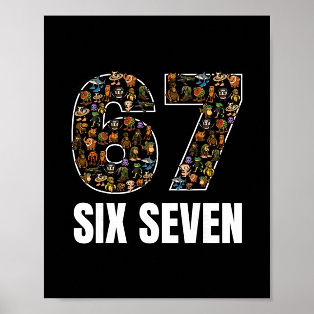 Affiche 67 Six Seven Italian Brainrot Gen Alpha Argot Meme (Devant)
