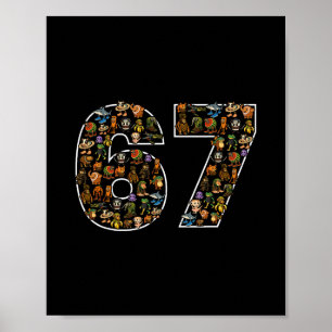 Affiche 67 Six Seven Italian Brainrot Gen Alpha Mème