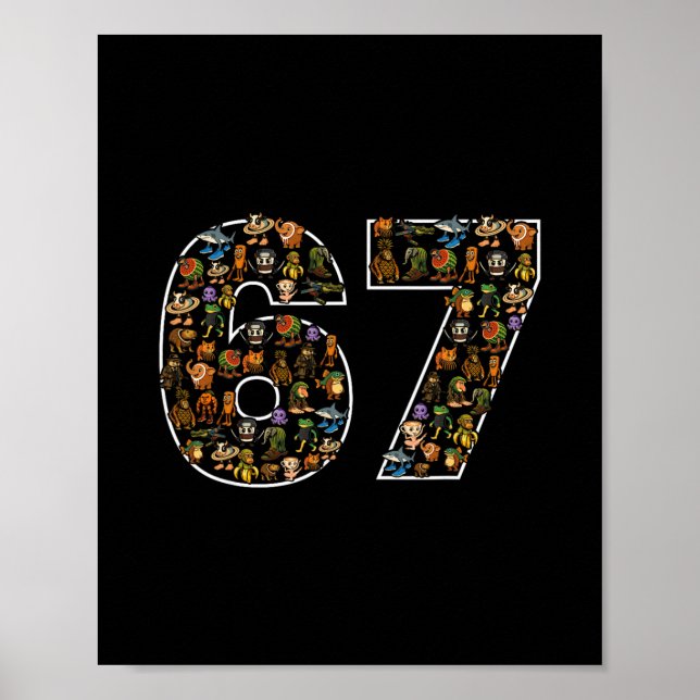 Affiche 67 Six Seven Italian Brainrot Gen Alpha Mème  (Devant)
